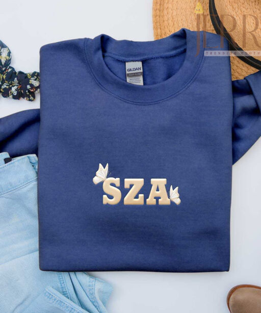 Cheap Butterfly SZA Embroidered Shirt, SZA SOS Tour Merchandise Gift for Fans