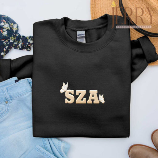 Cheap Butterfly SZA Embroidered Shirt, SZA SOS Tour Merchandise Gift for Fans