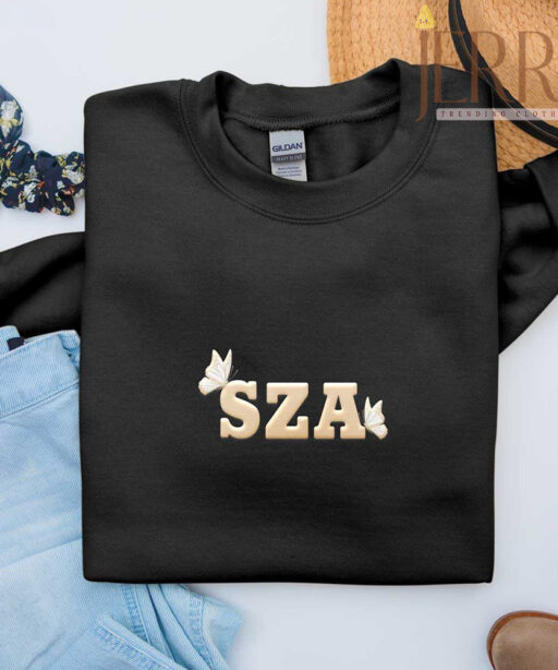 Cheap Butterfly SZA Embroidered Shirt, SZA SOS Tour Merchandise Gift for Fans