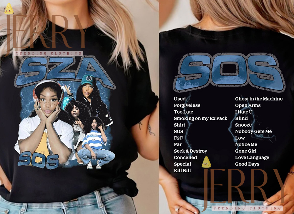 Cheap Retro Vintage Album SZA SOS Shirt, SZA SOS Merch