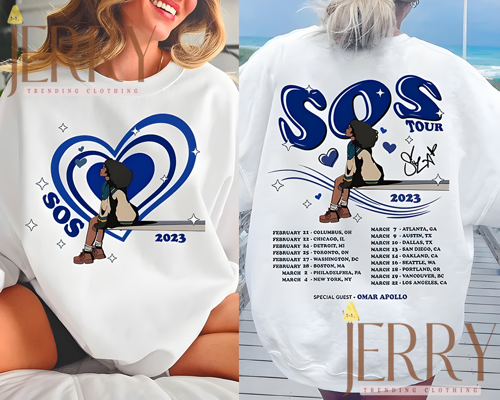 Cheap Schedule Tour Date SZA SOS Shirt, SZA SOS Merch