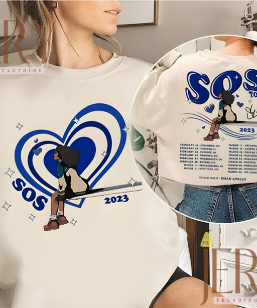 Cheap Schedule Tour Date SZA SOS Shirt, SZA SOS Merch