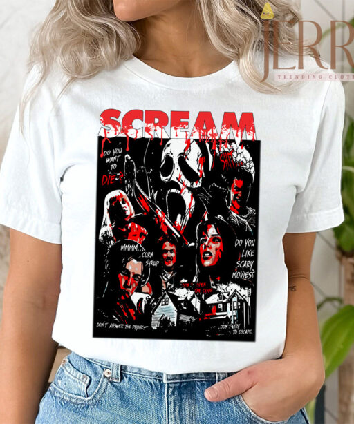 Cheap Scream Halloween Movie T Shirt, Halloween Gifts For Adults