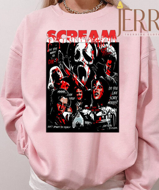 Cheap Scream Halloween Movie T Shirt, Halloween Gifts For Adults