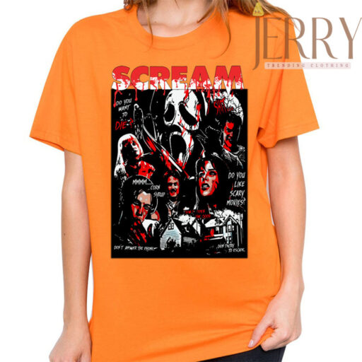 Cheap Scream Halloween Movie T Shirt, Halloween Gifts For Adults