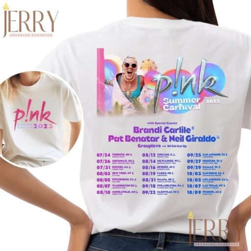 Cheap Trustfall Album Pink Summer Carnival T Shirt, Pink Tour Merchandise 2023