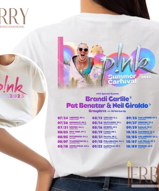 Cheap Trustfall Album Pink Summer Carnival T Shirt, Pink Tour Merchandise 2023