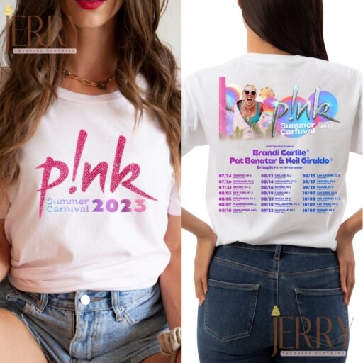 Cheap Trustfall Album Pink Summer Carnival T Shirt, Pink Tour Merchandise 2023