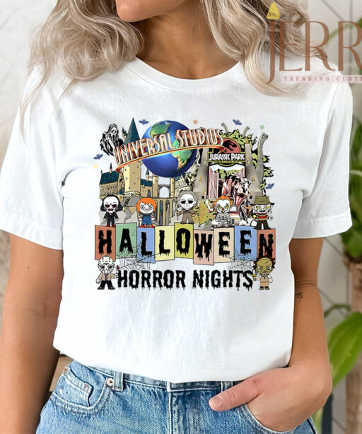Cheap Universal Studio Halloween Horror Nights T Shirt, Character Horror Movie Disney Halloween T Shirts