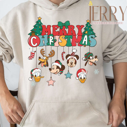 Funny Characters Disney Merry Christmas T Shirt, Christmas Present Ideas For Her