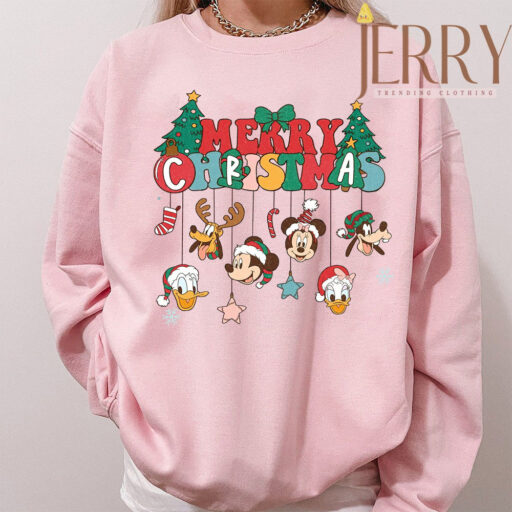 Funny Characters Disney Merry Christmas T Shirt, Christmas Present Ideas For Her