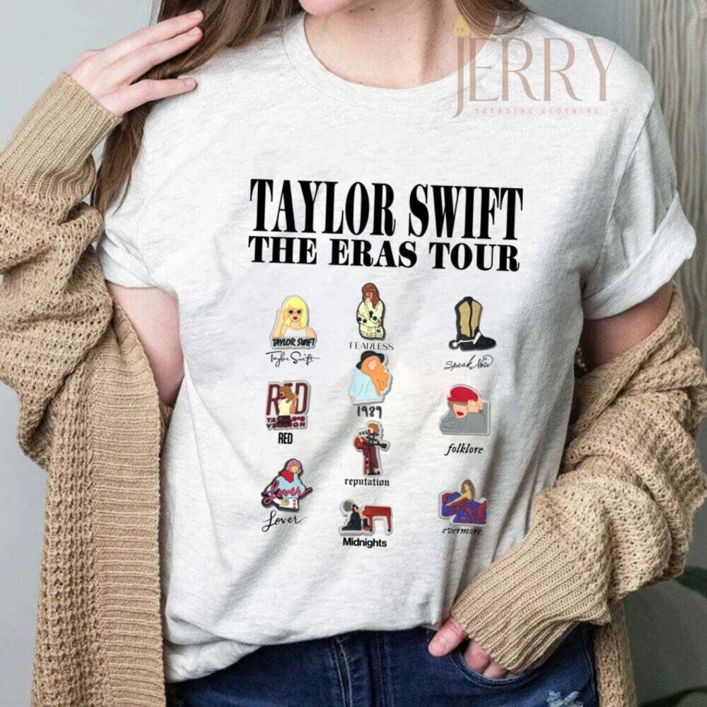 Taylor Swift Albums Book Stack Vinyl Decal Or Iron On Eras Tour 2023  Customizable Swiftie Merch T-Shirt Unisex - TourBandTees