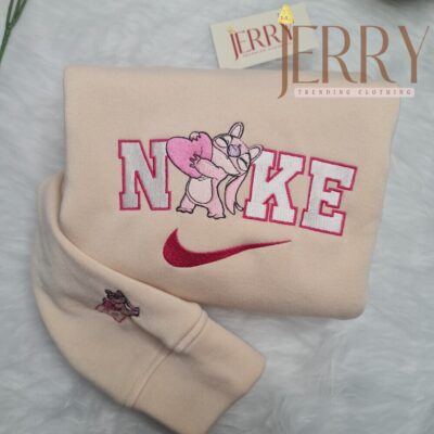 Personalized Angel Disney Nike Embroidered Sweatshirt, Cute Halloween Gift For Couple 11