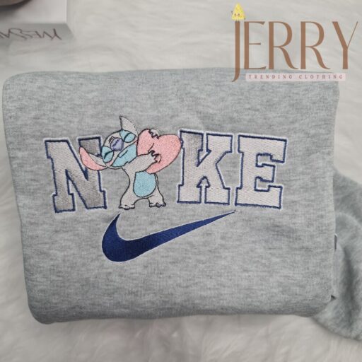 Personalized Stitch Disney Nike Embroidered Sweatshirt, Cute Halloween Gift For Couple 12