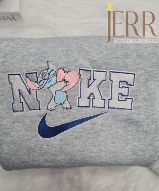 Personalized Stitch Disney Nike Embroidered Sweatshirt, Cute Halloween Gift For Couple 12