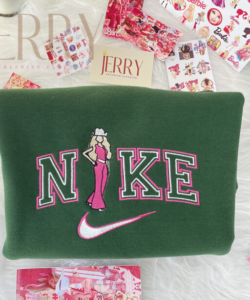 Cheap Barbie And Ken Nike Embroidered Sweatshirt, Perfect Couple Gift For Christmas