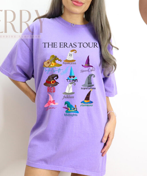 Cheap Witch Hat Taylor Swift Eras Tour T Shirt, Gifts For Taylor Swift Fans