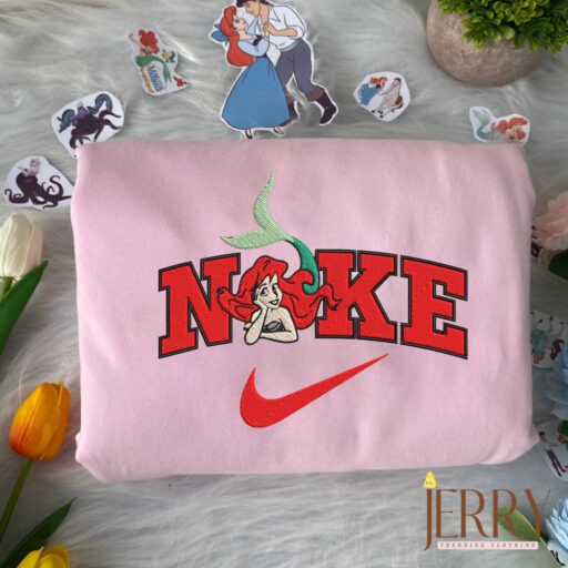 Ariel And Prince Eric The Little Mermaid Disney Nike Embroidered Sweatshirts