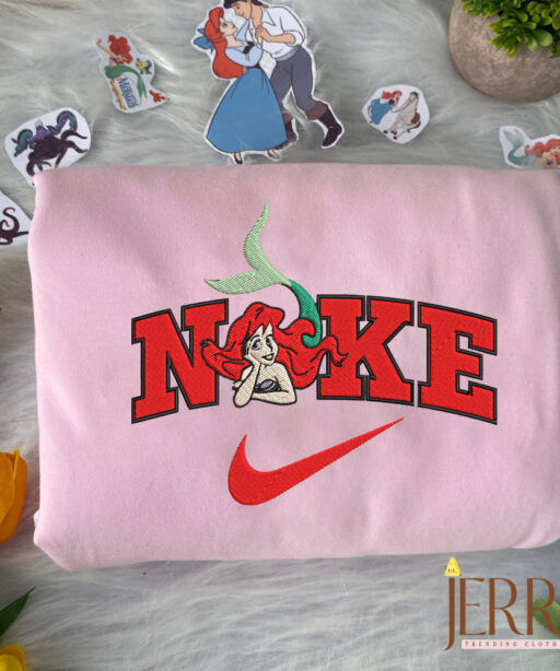 Ariel And Prince Eric The Little Mermaid Disney Nike Embroidered Sweatshirts