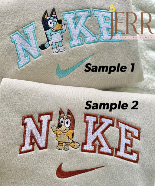 Bandit Heeler And Chilli Heeler Nike Embroidered Sweatshirt