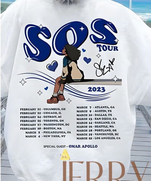 Cheap Schedule Tour Date SZA SOS Shirt, SZA SOS Merch