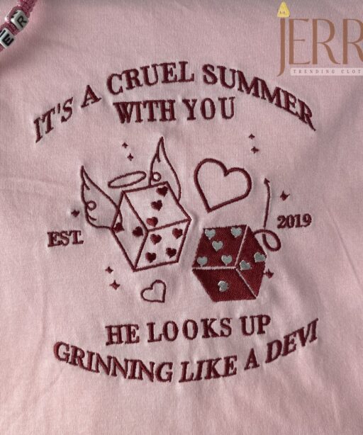 Cheap Music Song Cruel Summer Taylor Swift Embroidered Sweatshirt, Taylor Swift Lover Merch