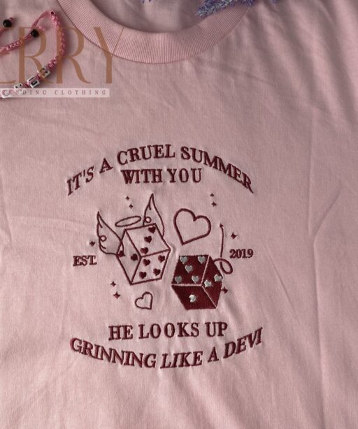 Cheap Music Song Cruel Summer Taylor Swift Embroidered Sweatshirt, Taylor Swift Lover Merch