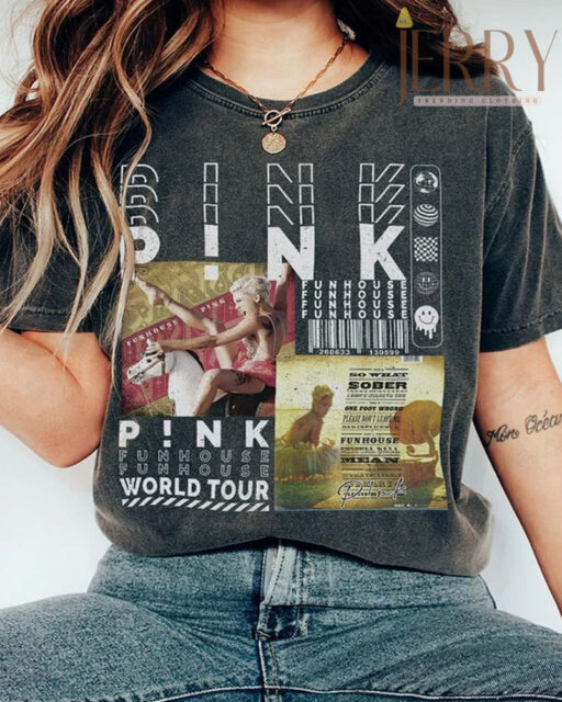Cheap Vintage Music Song Fun House Pink T Shirt, Pink Summer Carnival 2023 Merchandise