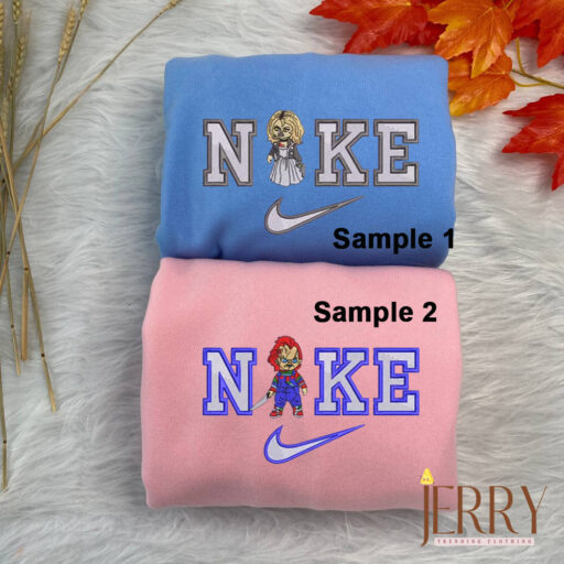 Chucky And Tiffany Nike Embroidered Shirt
