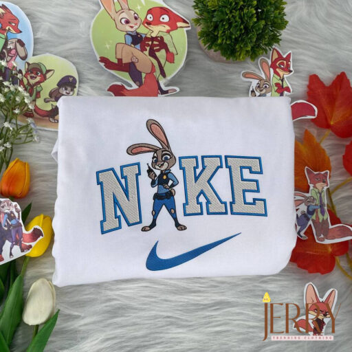 Judy And Nick Zootopia Disney Nike Embroidered Sweatshirt