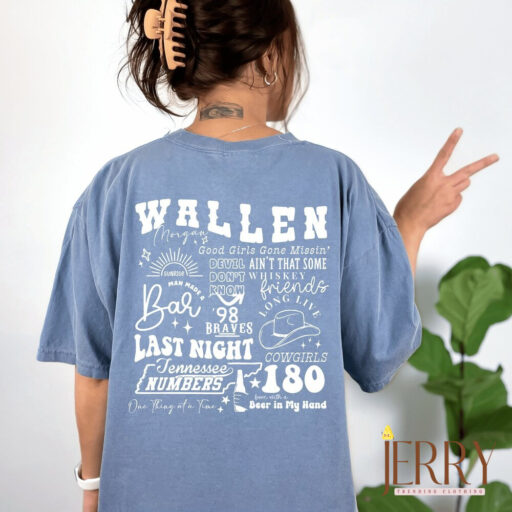 Music Song One Thing At A Time Album Morgan Wallen T Shirt Two Sides