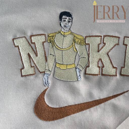 Personalized Prince Charming Disney Nike Embroidered Sweatshirt, Christmas Present For Couples 3