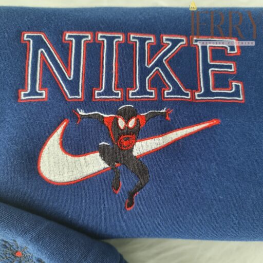 Personalized Spider Man Nike Embroidered Sweatshirt, Best Halloween Gift For Couple 3