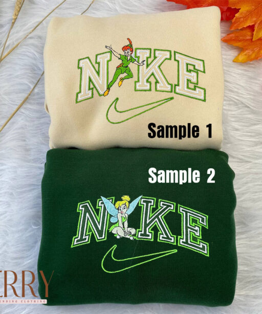 Peter Pan And Tinkerbell Nike Embroidered Sweatshirts