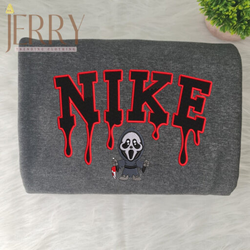 Scream Ghost Face Nike Embroidered Sweatshirt