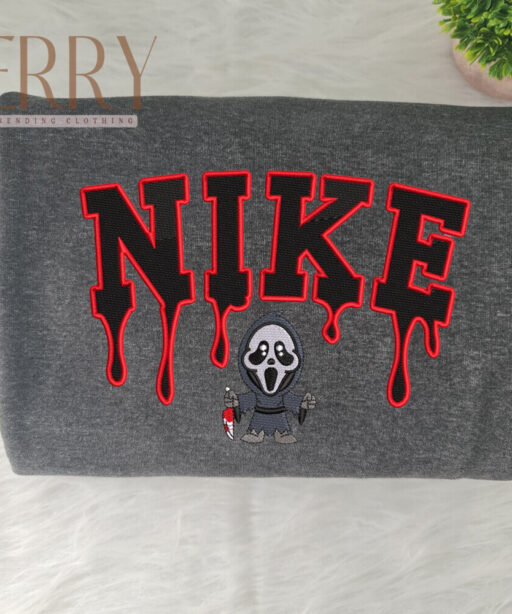 Scream Ghost Face Nike Embroidered Sweatshirt