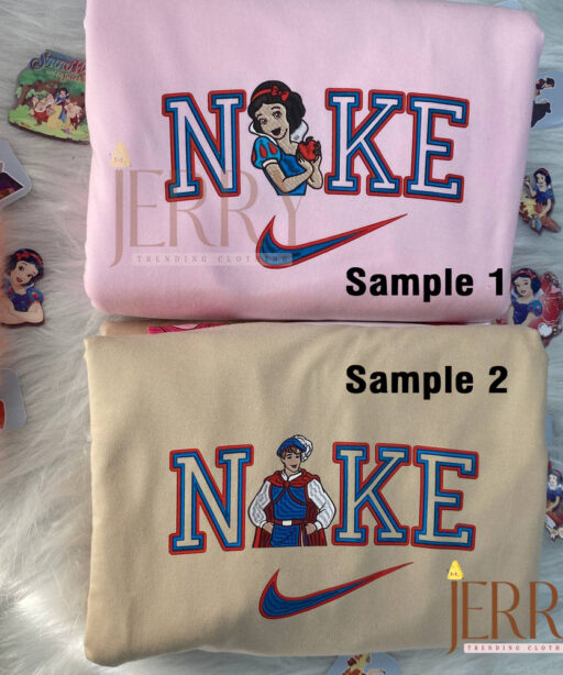 Snow White And Prince Florian Disney Nike Embroidered Sweatshirts