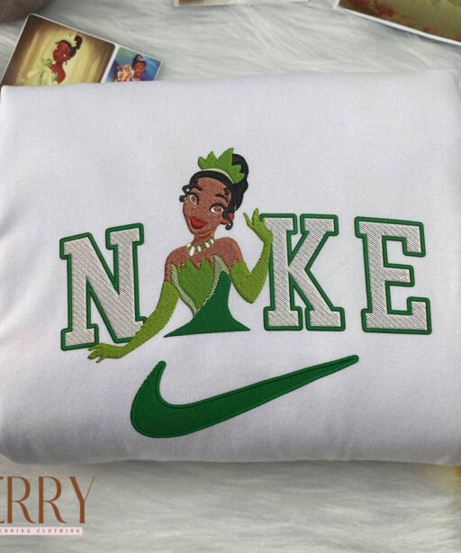 Tiana And Prince Naveen The Princess and the Frog Disney Nike Embroidered Sweatshirt