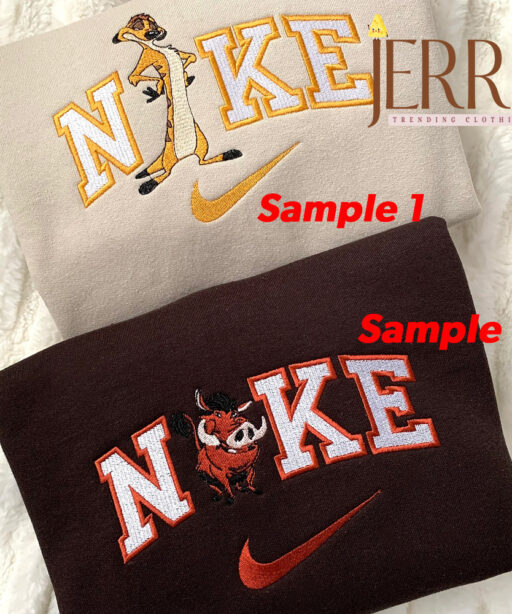 Timon And Pumbaa Nike Embroidered Sweatshirt