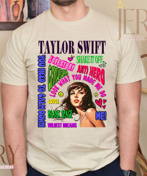 Top 10 Music Songs Taylor Swift T Shirt
