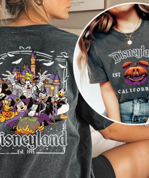 2 Sided Disney Halloween Comfort Color Shirt, Disneyland Est.1955 Halloween Sweatshirt, Oogie Boogie Bash Party Shirt,Disney Halloween Party