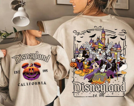 2 Sided Disney Halloween Comfort Color Shirt, Disneyland Est.1955 Halloween Sweatshirt, Oogie Boogie Bash Party Shirt,Disney Halloween Party