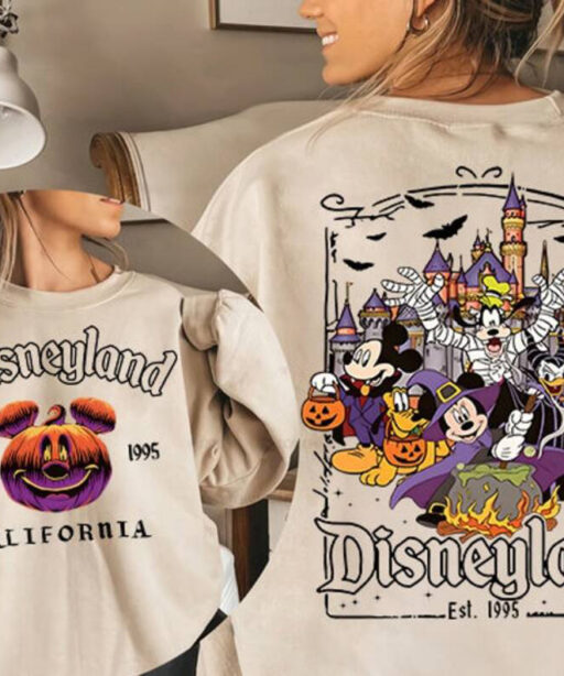 2 Sided Disney Halloween Comfort Color Shirt, Disneyland Est.1955 Halloween Sweatshirt, Oogie Boogie Bash Party Shirt,Disney Halloween Party