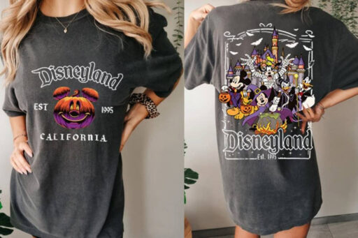 2 Sided Disney Halloween Comfort Color Shirt, Disneyland Est.1955 Halloween Sweatshirt, Oogie Boogie Bash Party Shirt,Disney Halloween Party