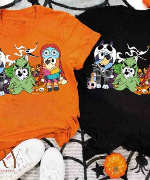 The Nightmare Before Bluey Shirt, Horror Halloween Shirt, Matching Family Shirt, Halloween Horror Sweatshirt , Halloween Costume Sweatshirt