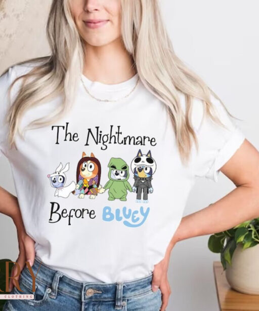 The Nightmare Before Bluey Shirt, Halloween Matching Family Shirt, Halloween Sweatshirt, Halloween Gifts, Spooky Season Sweatshirt