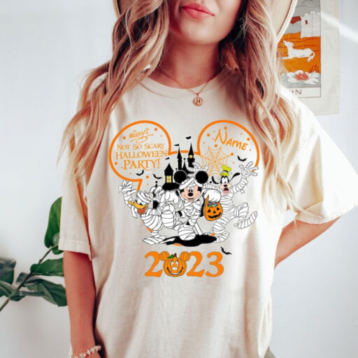 Comfort Color Mickeys Not So Scary Halloween Shirt, Disney Halloween 2023 Shirt, Disney Halloween Skeleton Shirt, Halloween Matching Shirt