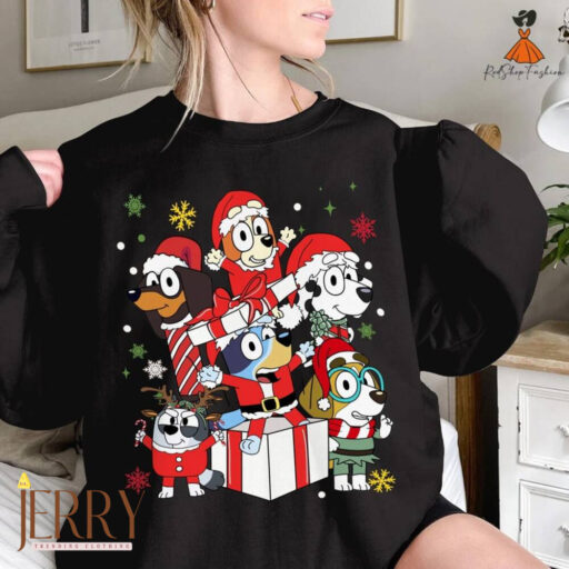 Bluey Christmas Sweatshirt | Bluey And Bingo Xmas Tee | Bluey Family Christmas Shirt | Bluey Family Shirt | Christmas Sweatshirt