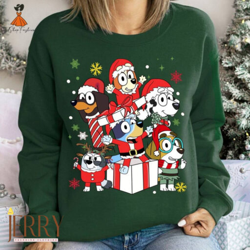 Bluey Christmas Sweatshirt | Bluey And Bingo Xmas Tee | Bluey Family Christmas Shirt | Bluey Family Shirt | Christmas Sweatshirt