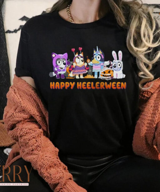 Bluey Halloween Shirt | Family Matching Tee | Autumn Shirt | Happy Halloween Shirt | Bluey Heelerween Shirt | Halloween Horror Shirt